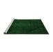 Sideview of Machine Washable Abstract Green Modern Area Rugs, wshabs2848grn