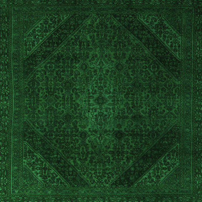 Square Machine Washable Abstract Green Modern Area Rugs, wshabs2848grn