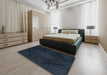 Abstract Blue Modern Rug in a Bedroom, abs2848