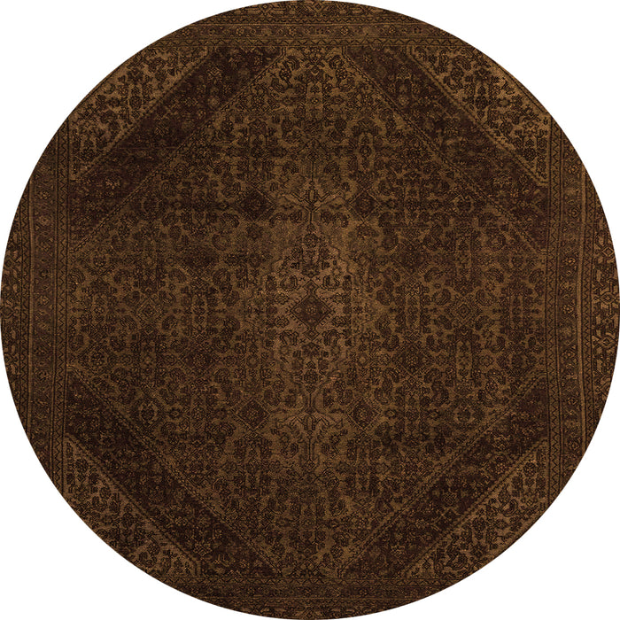 Round Abstract Orange Modern Rug, abs2848org