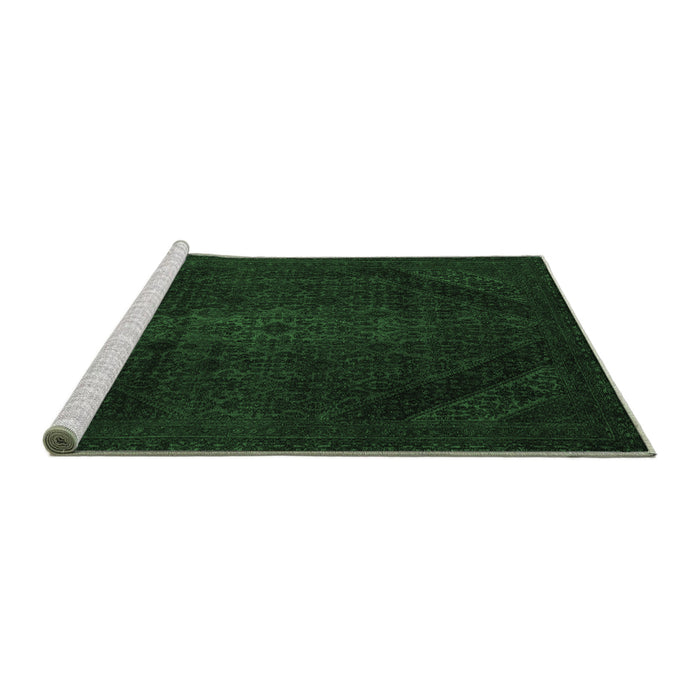 Sideview of Machine Washable Abstract Emerald Green Modern Area Rugs, wshabs2848emgrn