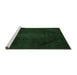 Sideview of Machine Washable Abstract Emerald Green Modern Area Rugs, wshabs2848emgrn