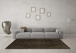 Machine Washable Abstract Brown Modern Rug in a Living Room,, wshabs2848brn