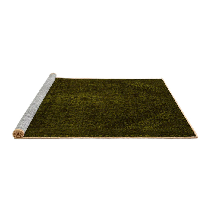 Sideview of Machine Washable Abstract Yellow Modern Rug, wshabs2848yw