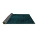 Sideview of Abstract Turquoise Modern Rug, abs2848turq