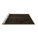 Sideview of Machine Washable Abstract Brown Modern Rug, wshabs2848brn