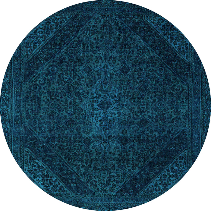 Round Abstract Light Blue Modern Rug, abs2848lblu