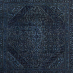 Square Abstract Blue Modern Rug, abs2848