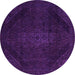 Round Machine Washable Abstract Pink Modern Rug, wshabs2848pnk