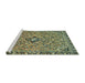 Sideview of Machine Washable Abstract Avocado Green Rug, wshabs2849