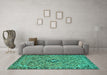 Machine Washable Abstract Turquoise Modern Area Rugs in a Living Room,, wshabs2849turq