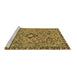 Sideview of Machine Washable Abstract Brown Modern Rug, wshabs2849brn