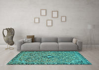 Machine Washable Abstract Light Blue Modern Rug, wshabs2849lblu