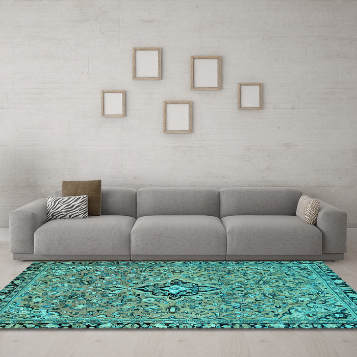 Machine Washable Abstract Light Blue Modern Rug in a Living Room, wshabs2849lblu