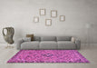 Machine Washable Abstract Pink Modern Rug in a Living Room, wshabs2849pnk