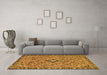 Machine Washable Abstract Orange Modern Area Rugs in a Living Room, wshabs2849org