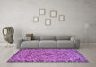 Machine Washable Abstract Purple Modern Area Rugs in a Living Room, wshabs2849pur