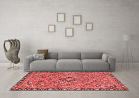 Machine Washable Abstract Red Modern Rug, wshabs2849red