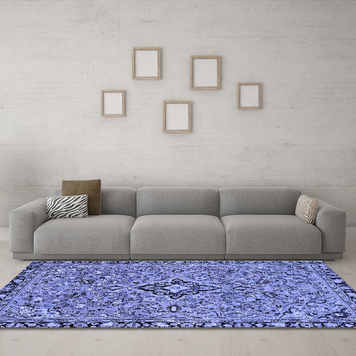 Machine Washable Abstract Blue Modern Rug in a Living Room, wshabs2849blu