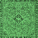 Square Abstract Emerald Green Modern Rug, abs2849emgrn