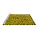 Sideview of Machine Washable Abstract Yellow Modern Rug, wshabs2849yw