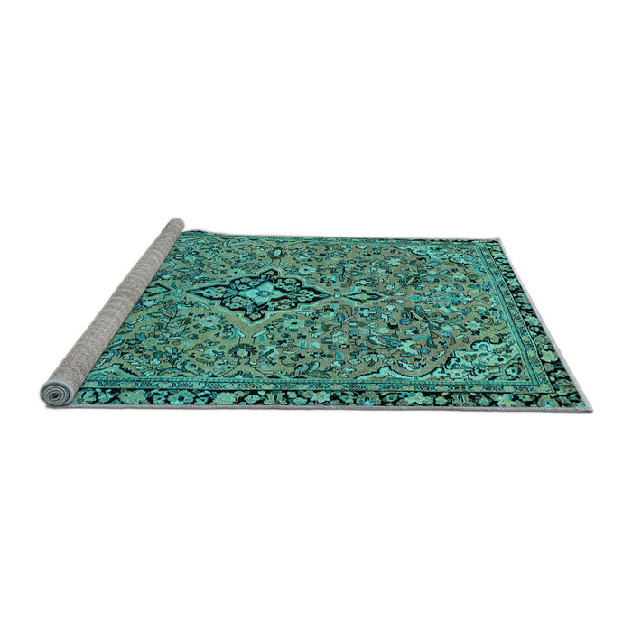 Sideview of Machine Washable Abstract Light Blue Modern Rug, wshabs2849lblu