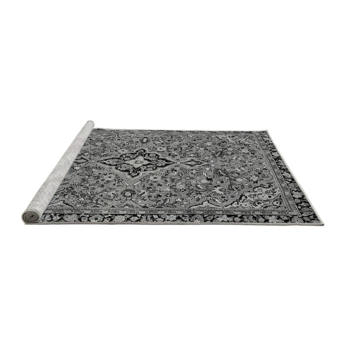 Sideview of Machine Washable Abstract Gray Modern Rug, wshabs2849gry