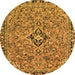 Round Abstract Orange Modern Rug, abs2849org