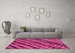 Machine Washable Oriental Pink Modern Rug in a Living Room, wshabs284pnk