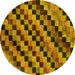 Round Oriental Yellow Modern Rug, abs284yw