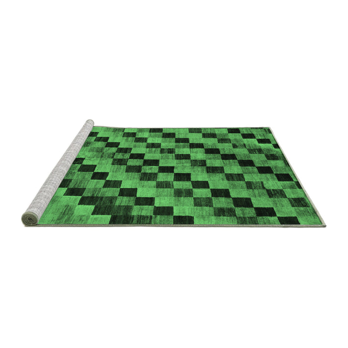 Sideview of Machine Washable Oriental Emerald Green Modern Area Rugs, wshabs284emgrn