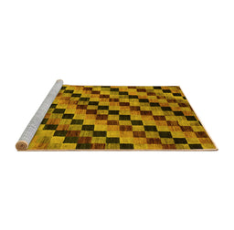 Sideview of Machine Washable Oriental Yellow Modern Rug, wshabs284yw