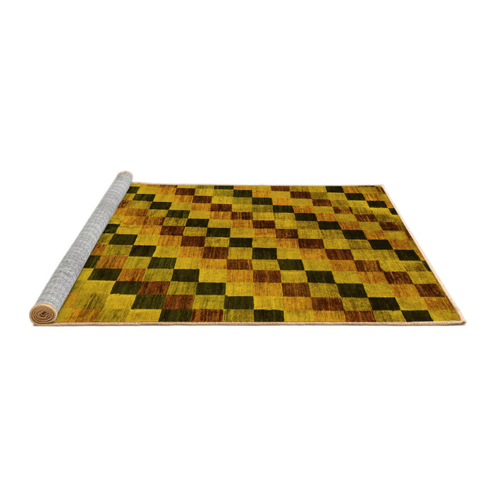 Sideview of Machine Washable Oriental Yellow Modern Rug, wshabs284yw