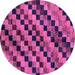 Round Machine Washable Oriental Purple Modern Area Rugs, wshabs284pur