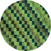 Round Oriental Turquoise Modern Rug, abs284turq