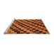 Sideview of Machine Washable Oriental Orange Modern Area Rugs, wshabs284org