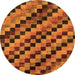 Round Oriental Orange Modern Rug, abs284org