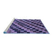 Sideview of Machine Washable Oriental Blue Modern Rug, wshabs284blu