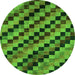 Round Oriental Green Modern Rug, abs284grn