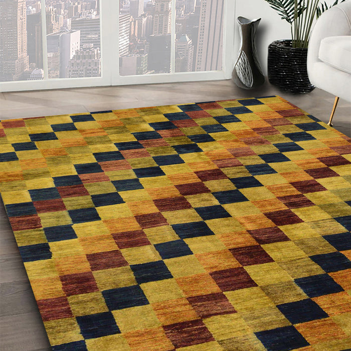 Machine Washable Abstract Red Brown Rug in a Family Room, wshabs284