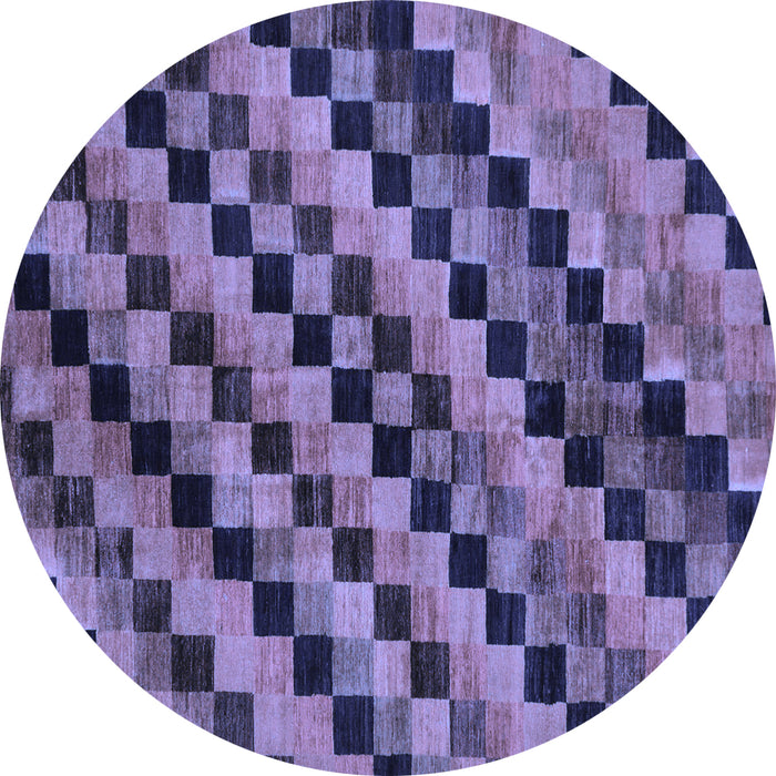 Round Machine Washable Oriental Blue Modern Rug, wshabs284blu