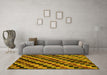 Machine Washable Oriental Yellow Modern Rug in a Living Room, wshabs284yw