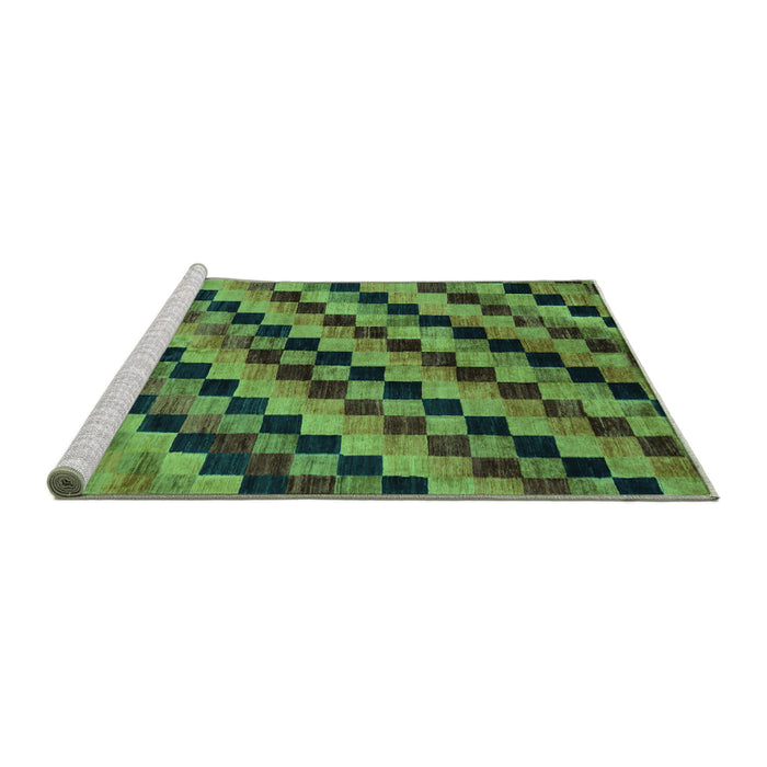 Sideview of Machine Washable Oriental Turquoise Modern Area Rugs, wshabs284turq