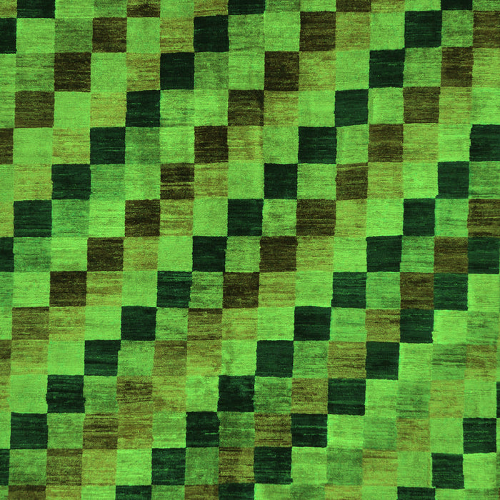 Machine Washable Oriental Green Modern Area Rugs, wshabs284grn