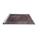 Sideview of Machine Washable Abstract Rose Dust Purple Rug, wshabs2850