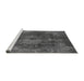 Sideview of Machine Washable Abstract Gray Modern Rug, wshabs2850gry