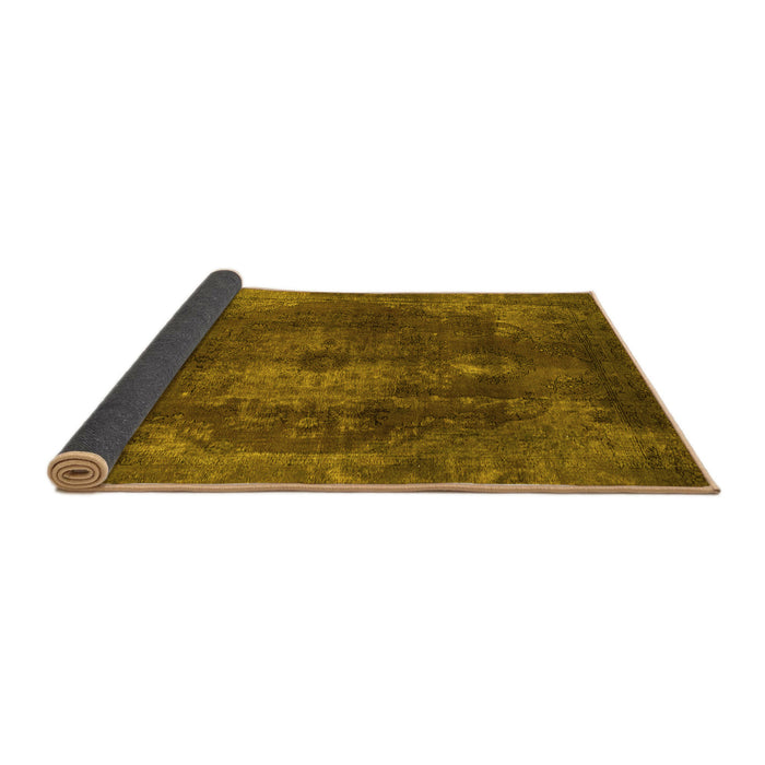 Sideview of Abstract Yellow Modern Rug, abs2850yw