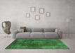 Machine Washable Abstract Emerald Green Modern Area Rugs in a Living Room,, wshabs2850emgrn