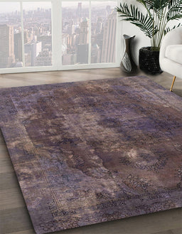 Abstract Rose Purple Modern Rug in Family Room, abs2850