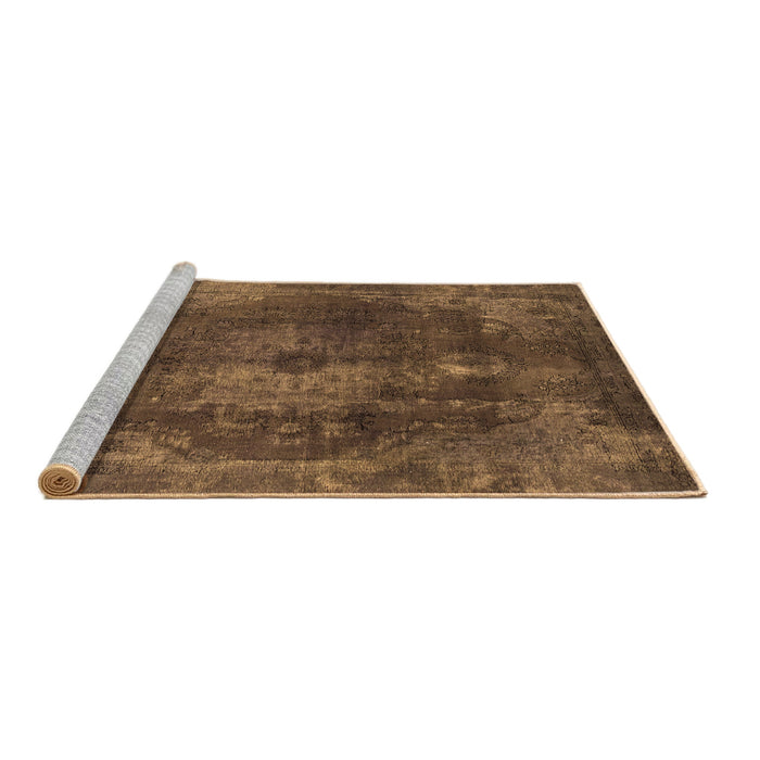 Sideview of Machine Washable Abstract Brown Modern Rug, wshabs2850brn